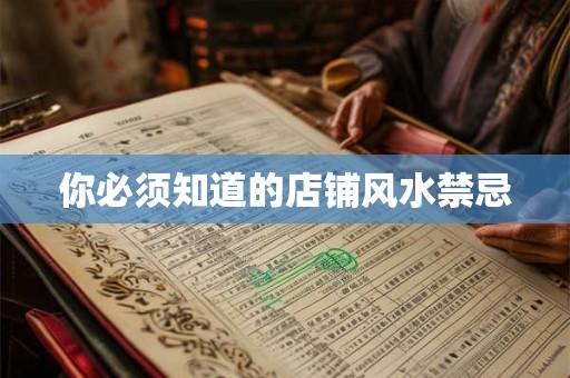 你必须知道的店铺风水禁忌