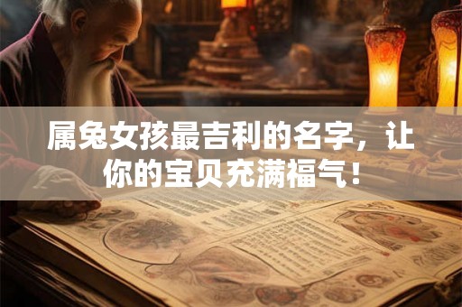 属兔女孩最吉利的名字，让你的宝贝充满福气！