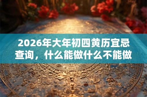 2026年大年初四黄历宜忌查询，什么能做什么不能做