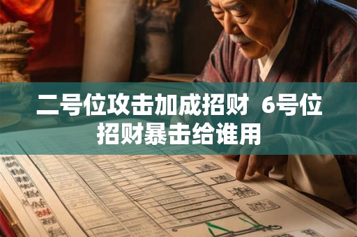 二号位攻击加成招财  6号位招财暴击给谁用
