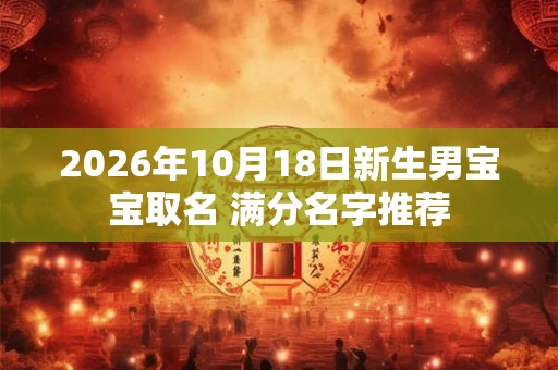 2026年10月18日新生男宝宝取名 满分名字推荐