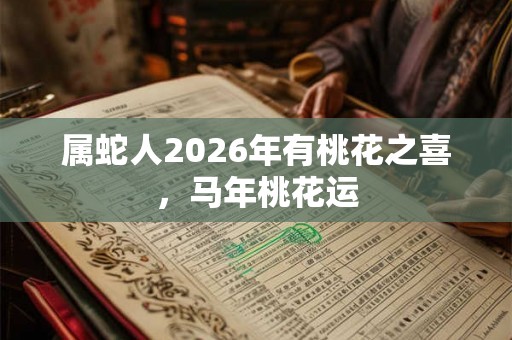 属蛇人2026年有桃花之喜,马年桃花运 属蛇人2026年有桃花之喜,马年桃花运