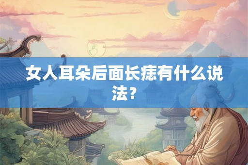 女人耳朵后面长痣有什么说法？