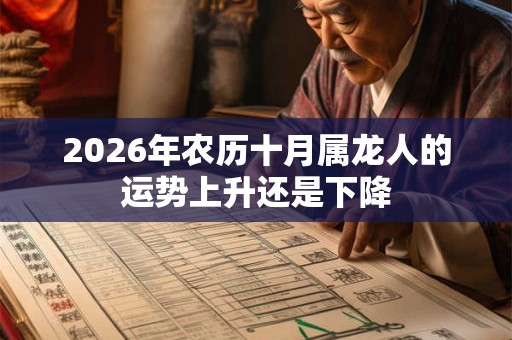 2026年农历十月属龙人的运势上升还是下降
