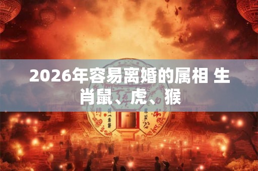 2026年容易离婚的属相 生肖鼠、虎、猴