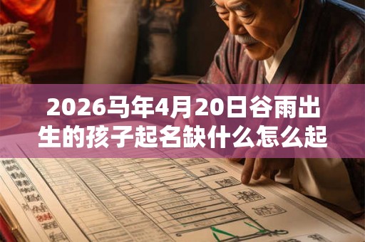 2026马年4月20日谷雨出生的孩子起名缺什么怎么起？