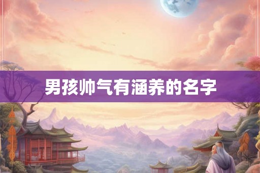 男孩帅气有涵养的名字