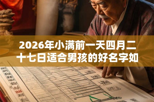 2026年小满前一天四月二十七日适合男孩的好名字如何起？
