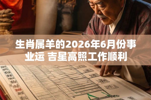 生肖属羊的2026年6月份事业运 吉星高照工作顺利
