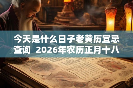 今天是什么日子老黄历宜忌查询  2026年农历正月十八是黄道吉日吗