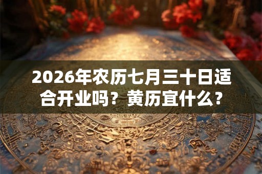 2026年农历七月三十日适合开业吗？黄历宜什么？