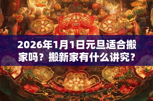 2026年1月1日元旦适合搬家吗？搬新家有什么讲究？