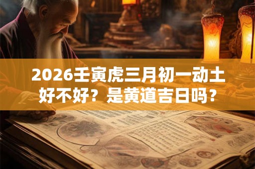 2026壬寅虎三月初一动土好不好？是黄道吉日吗？