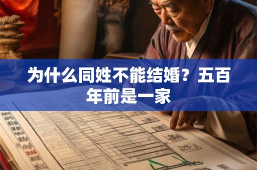 为什么同姓不能结婚?五百年前是一家 为什么同姓不能结婚?五百年前是一家