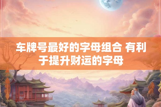 车牌号最好的字母组合 有利于提升财运的字母