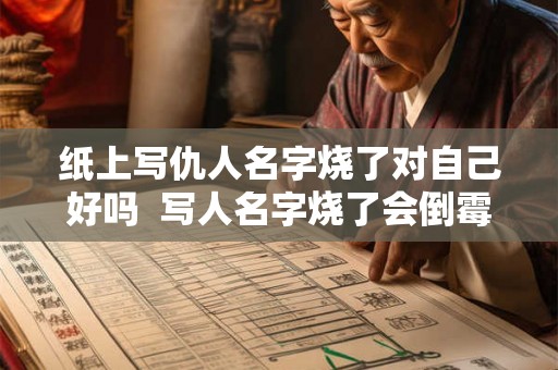 纸上写仇人名字烧了对自己好吗  写人名字烧了会倒霉吗