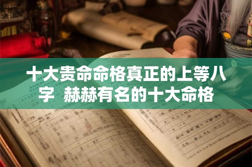 十大贵命命格真正的上等八字  赫赫有名的十大命格