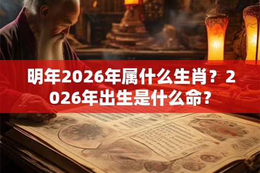 明年2026年属什么生肖？2026年出生是什么命？