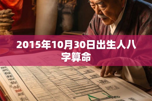 2015年10月30日出生人八字算命 2015年10月30日出生人八字算命