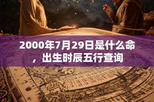 2000年7月29日是什么命，出生时辰五行查询