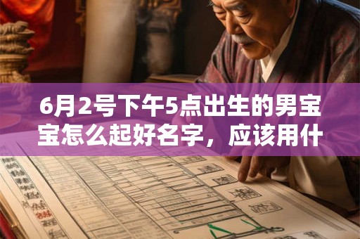6月2号下午5点出生的男宝宝怎么起好名字，应该用什么字好