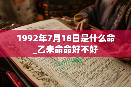 1992年7月18日是什么命_乙未命命好不好