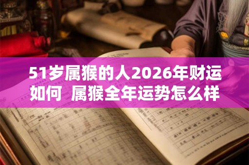 51岁属猴的人2026年财运如何 属猴全年运势怎么样 51岁属猴的人2026年财运如何 属猴全年运势怎么样