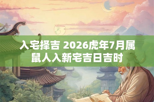 入宅择吉 2026虎年7月属鼠人入新宅吉日吉时