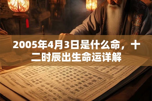 2005年4月3日是什么命，十二时辰出生命运详解