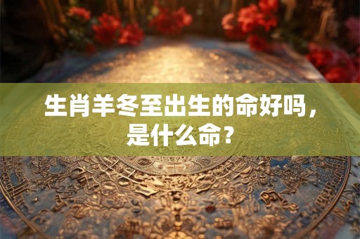 生肖羊冬至出生的命好吗，是什么命？