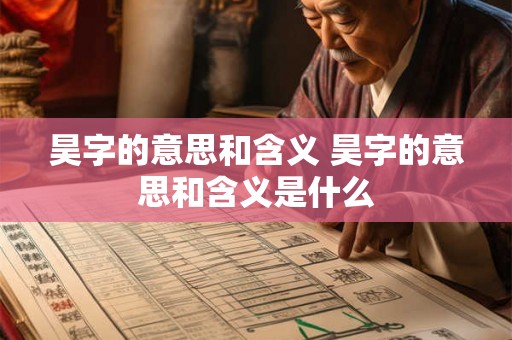 昊字的意思和含义 昊字的意思和含义是什么