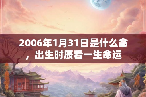 2006年1月31日是什么命，出生时辰看一生命运
