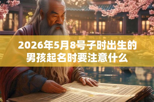 2026年5月8号子时出生的男孩起名时要注意什么