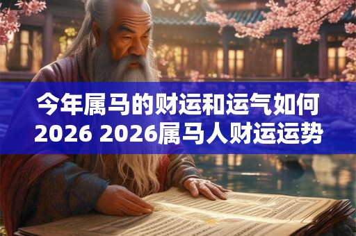 今年属马的财运和运气如何2026 2026属马人财运运势如何