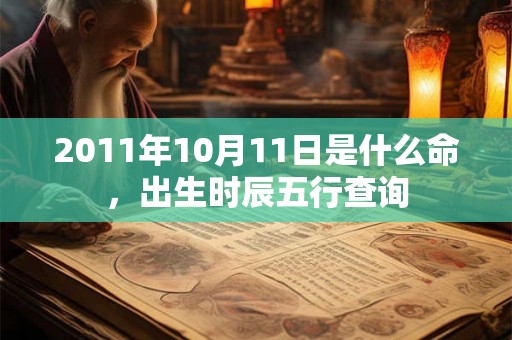 2011年10月11日是什么命，出生时辰五行查询
