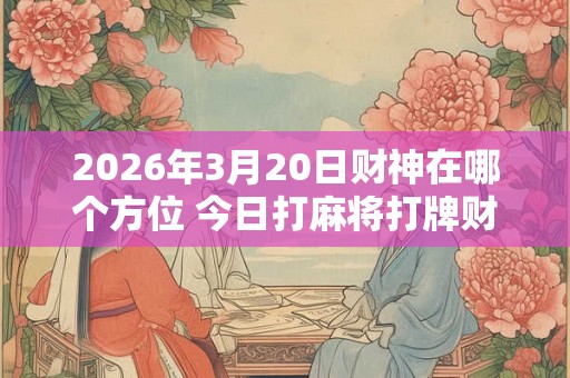 2026年3月20日财神在哪个方位 今日打麻将打牌财运方位
