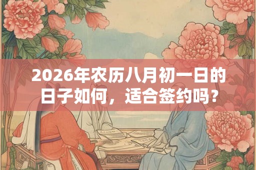 2026年农历八月初一日的日子如何，适合签约吗？