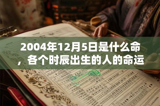 2004年12月5日是什么命,各个时辰出生的人的命运 2004年12月5日是什么命,各个时辰出生的人的命运