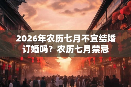 2026年农历七月不宜结婚订婚吗？农历七月禁忌