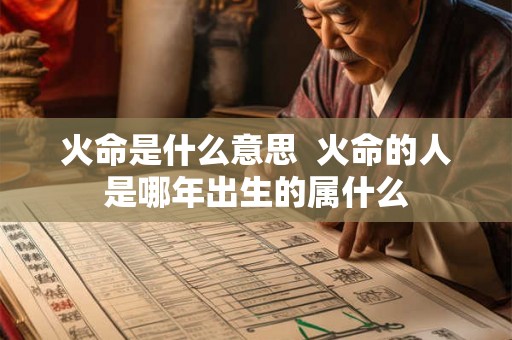 火命是什么意思  火命的人是哪年出生的属什么