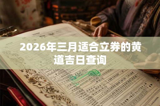 2026年三月适合立券的黄道吉日查询