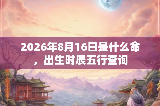 2026年8月16日是什么命，出生时辰五行查询