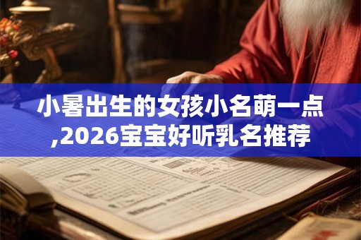 小暑出生的女孩小名萌一点,2026宝宝好听乳名推荐