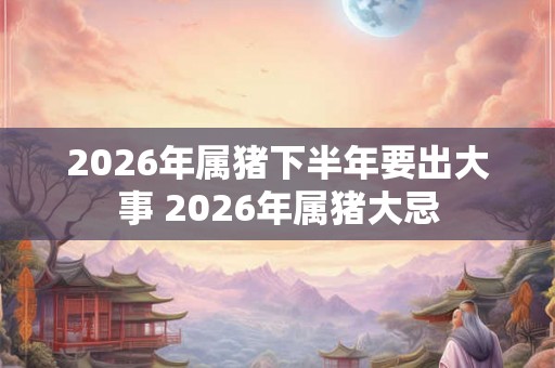 2026年属猪下半年要出大事 2026年属猪大忌