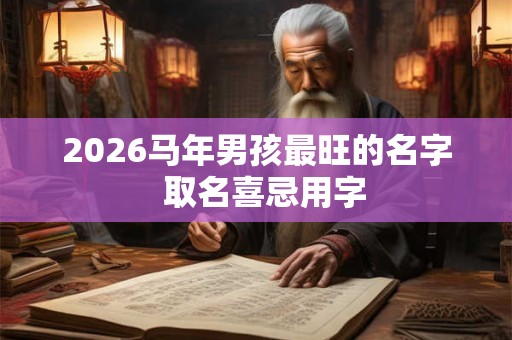 2026马年男孩最旺的名字  取名喜忌用字