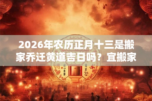 2026年农历正月十三是搬家乔迁黄道吉日吗？宜搬家吗