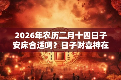 2026年农历二月十四日子安床合适吗？日子财喜神在哪？