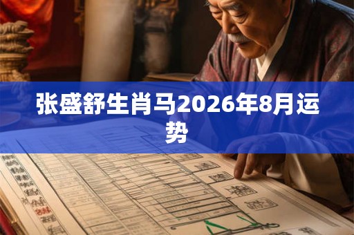 张盛舒生肖马2026年8月运势