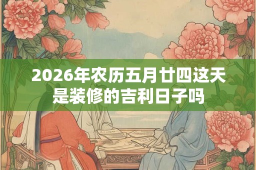 2026年农历五月廿四这天是装修的吉利日子吗