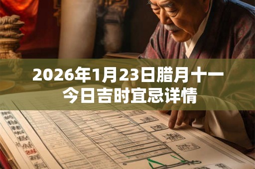 2026年1月23日腊月十一 今日吉时宜忌详情 2026年1月23日腊月十一 今日吉时宜忌详情
